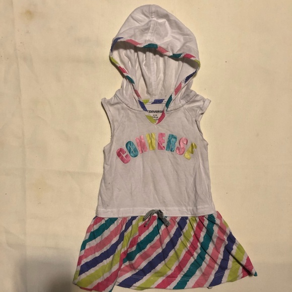 Converse Toddler Rainbow Logo Hooded Dress sz: 12m - Picture 1 of 5
